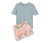 Krátké pyžamo, šortky s květinovým celoplošným potiskem