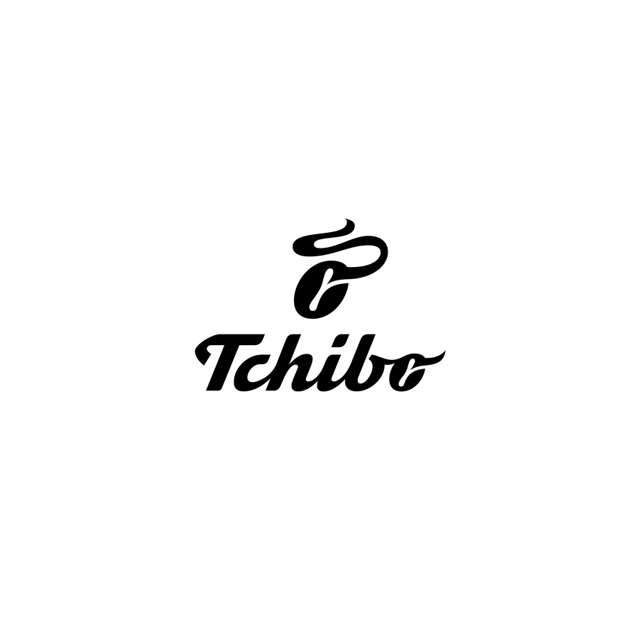 Logo společnosti Tchibo v černé barvě na bílém pozadí.
