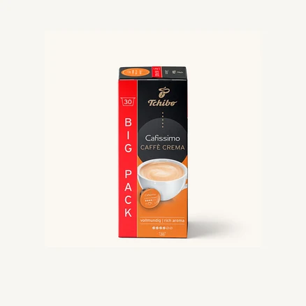 Balení kávových kapslí Tchibo Cafissimo Caffè Crema.