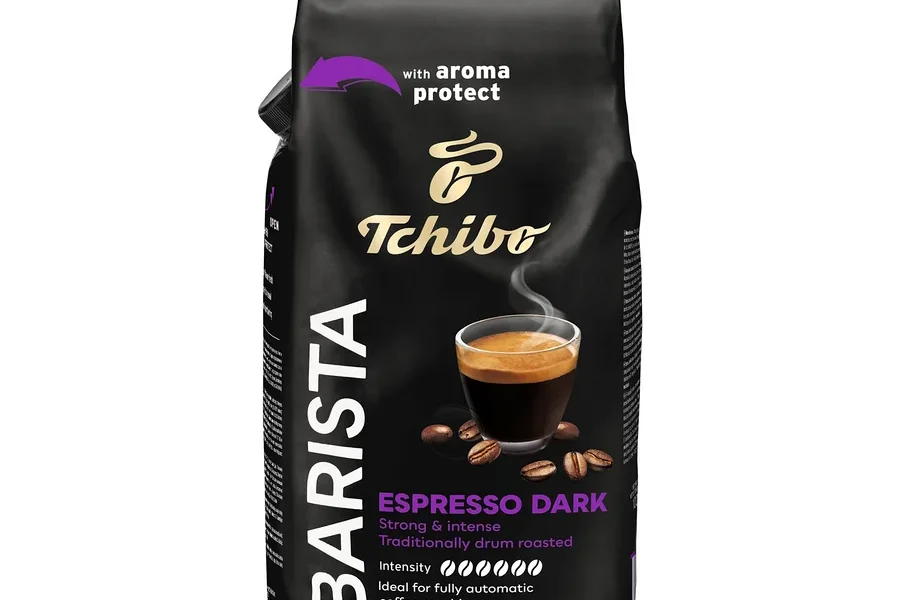 Černé balení kávy BARISTA Espresso Dark s obrázkem šálku espressa.