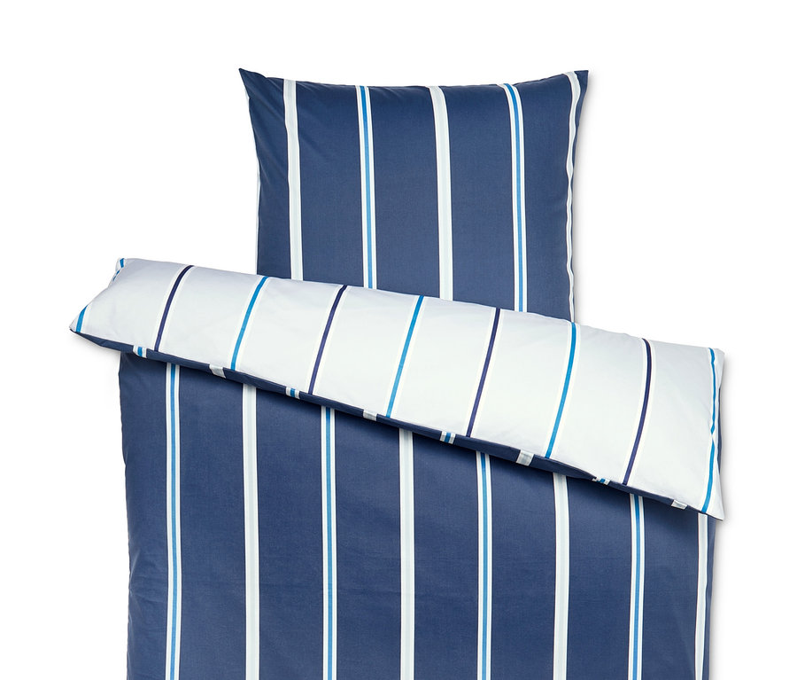 Modré a bílé pruhované oboustranné povlečení renforcé.