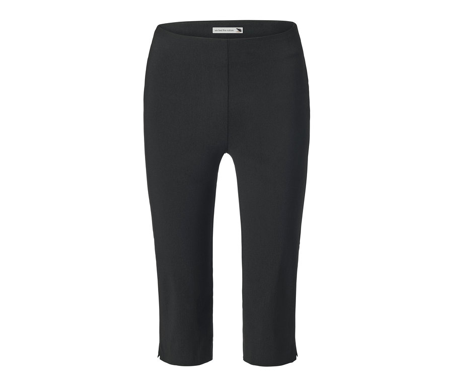 Černé 3/4 strečové kalhoty na bílém pozadí.