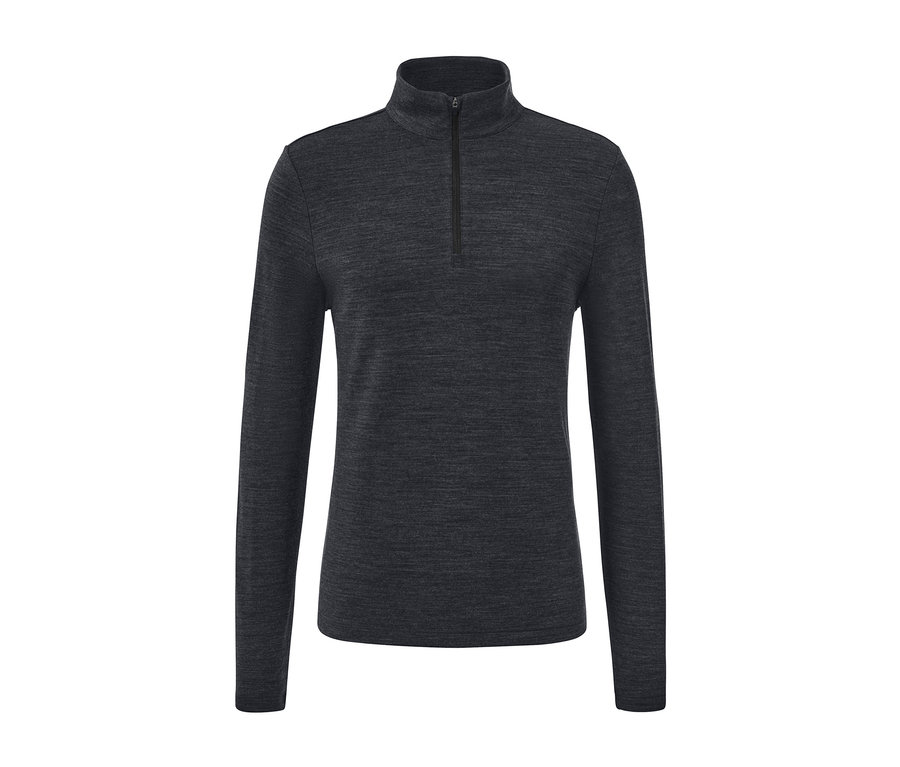 Tmavě šedé funkční triko s dlouhým rukávem a vlnou s certifikací RWS.