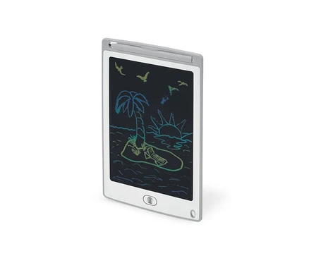 LCD psací tablet s kresbou ostrova.
