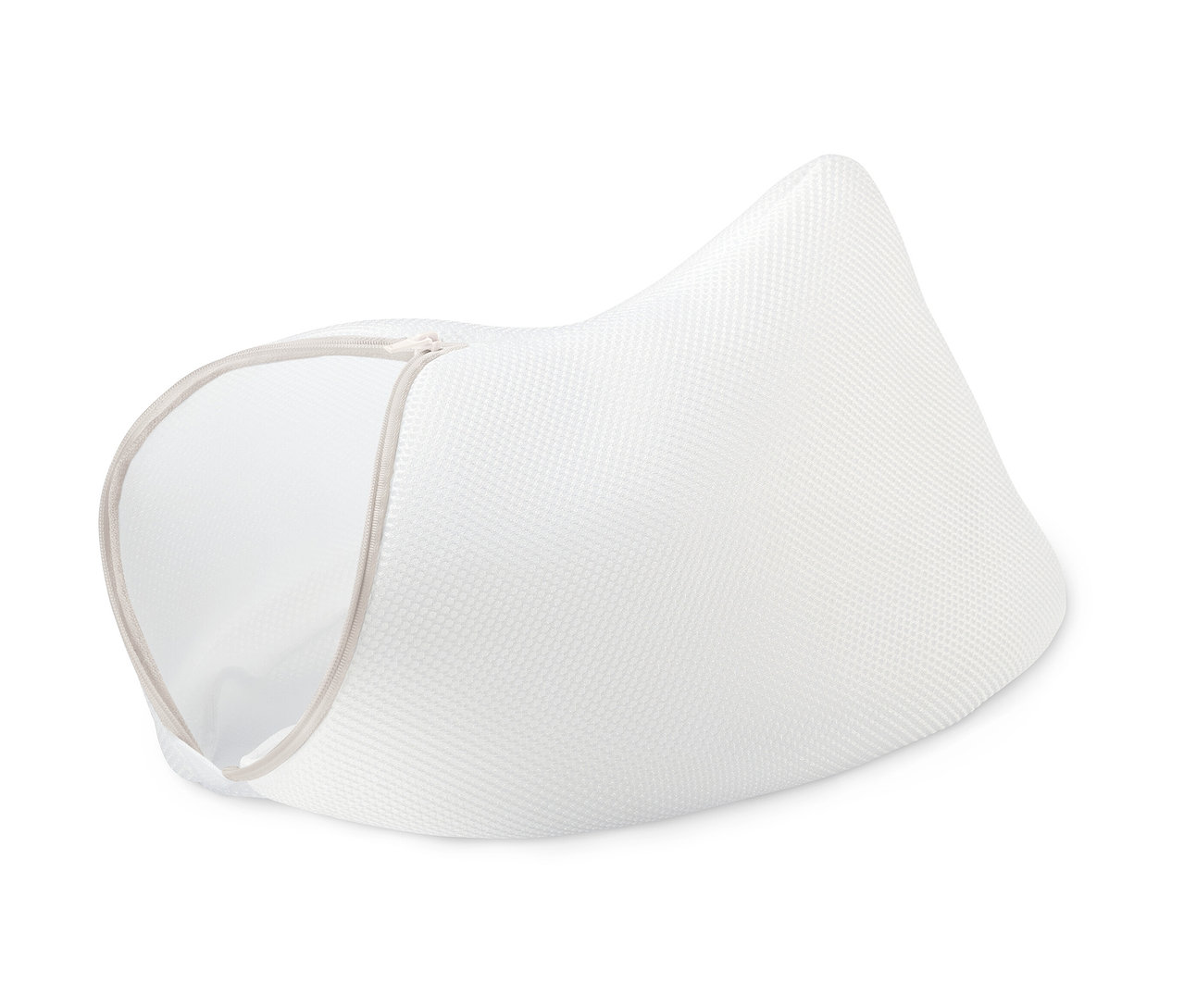 Bílá síťka na praní bot se zipem.