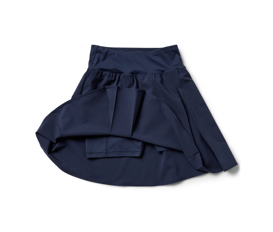 Detail sportovní sukně, tmavě modrá.