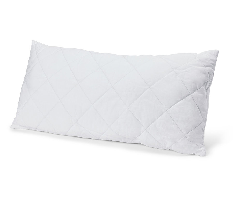 Bílý polštář Cell Solution® o rozměrech 80 x 40 cm s kosočtvercovým prošíváním leží na bílém pozadí.