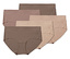 Pět béžových kalhotek Magic Cut leží na sobě.