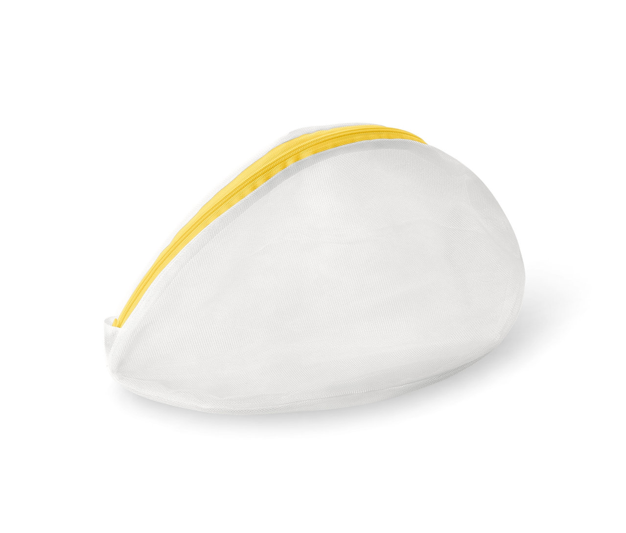 Bílá síťka na praní se žlutým zipem, 2 ks