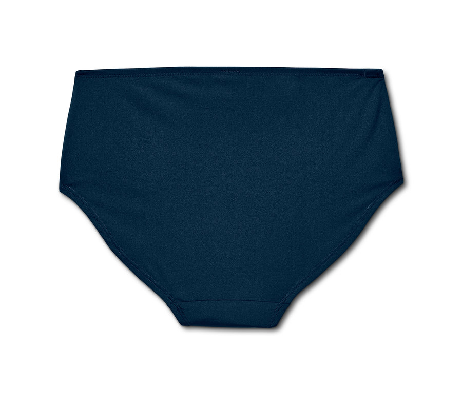 Detailní záběr na jedny tmavě modré kalhotky z 5dílné sady.