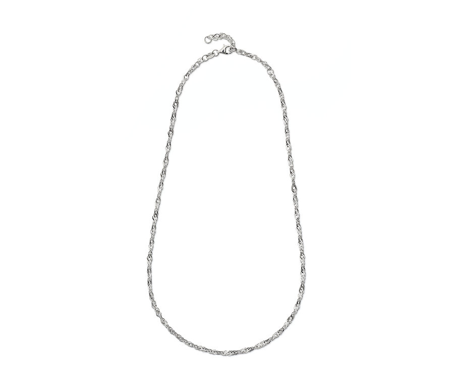 Detail stříbrného řetízku 925, Singapur.