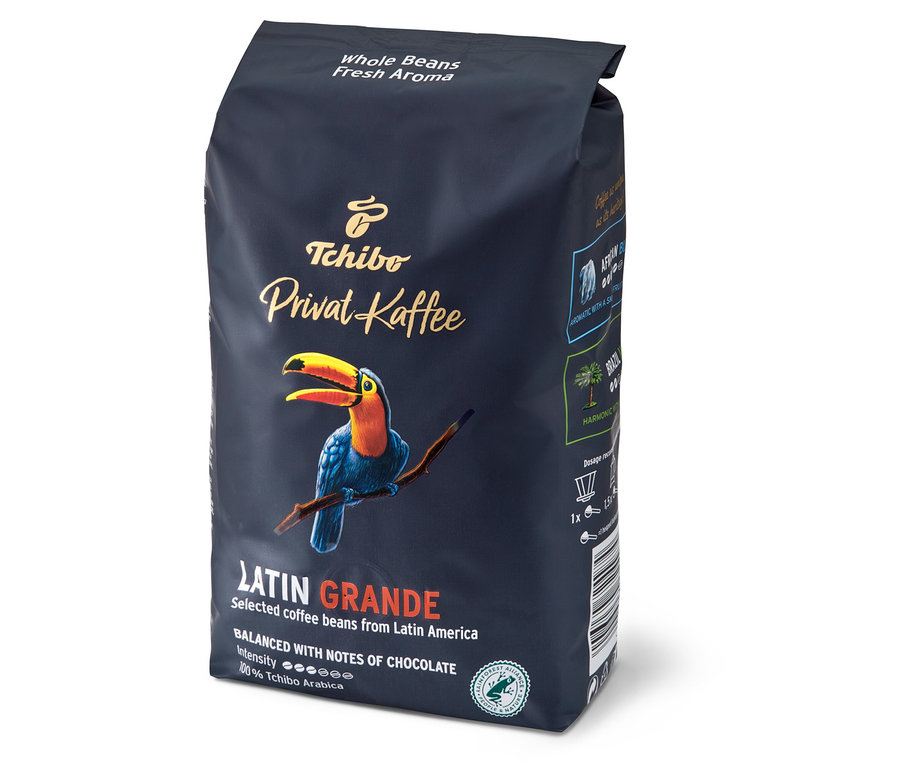 Balení zrnkové kávy Privat Kaffee Latin Grande – 500 g.