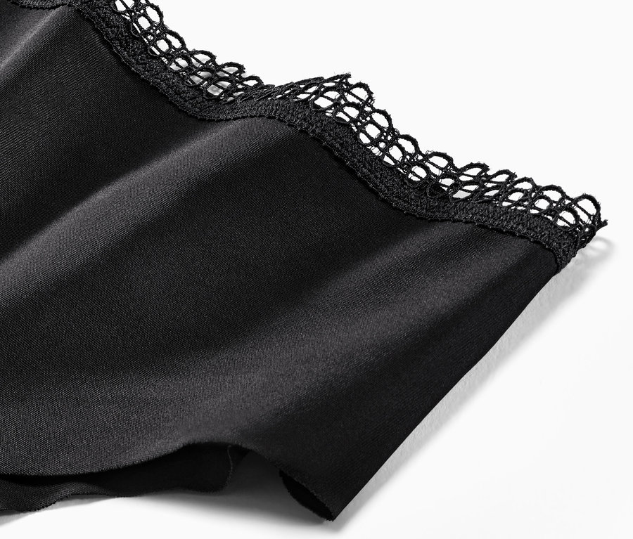 Detail černých kalhotek »Magic Cut« s krajkou, 2 ks.