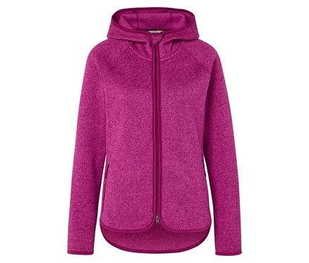 Růžová mikina s kapucí na zip.