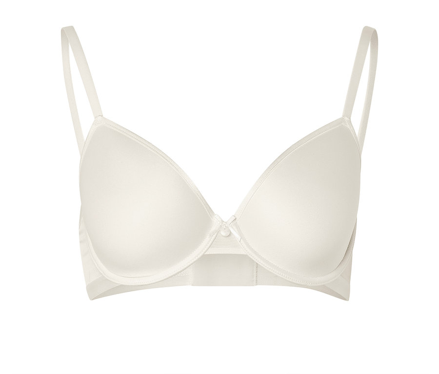 Bílá podprsenka Spacer s kosticemi a nastavitelnými ramínky.