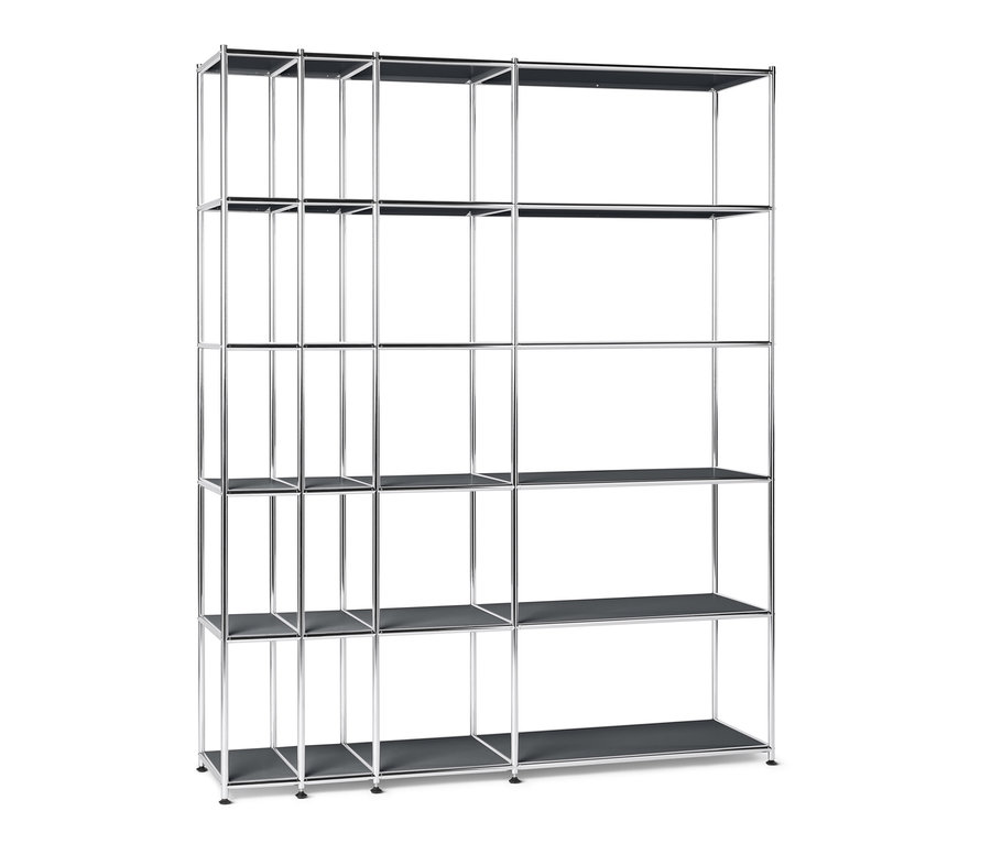 Šedý otevřený kovový regál CN3.