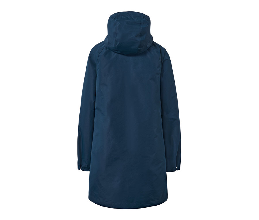 Tmavě modrá bunda do deště 3 v 1 zezadu.