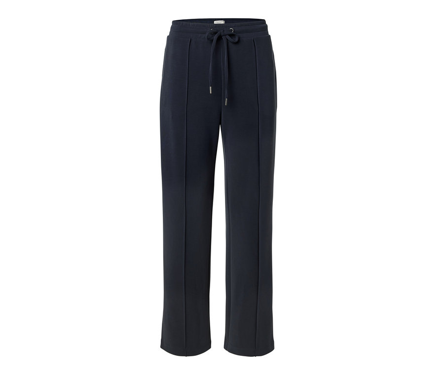 Tmavě modré kalhoty joggpant z modalové směsi s tkaničkou v pase.