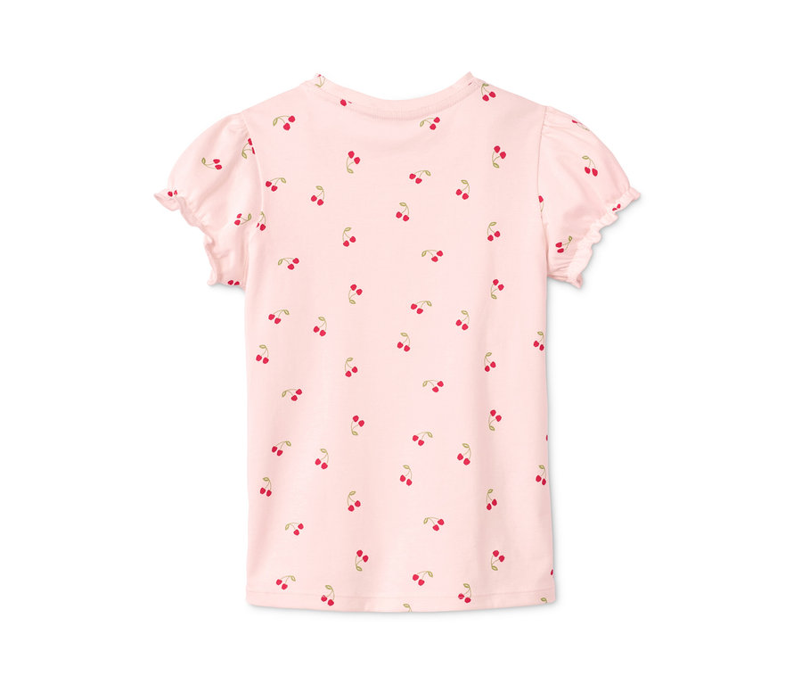 Růžové krátké pyžamo s potiskem třešní.