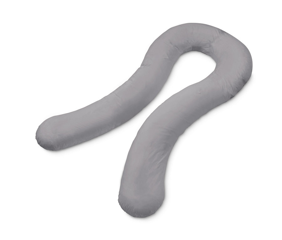 Šedý multifunkční polštářek XXL na bílém pozadí.