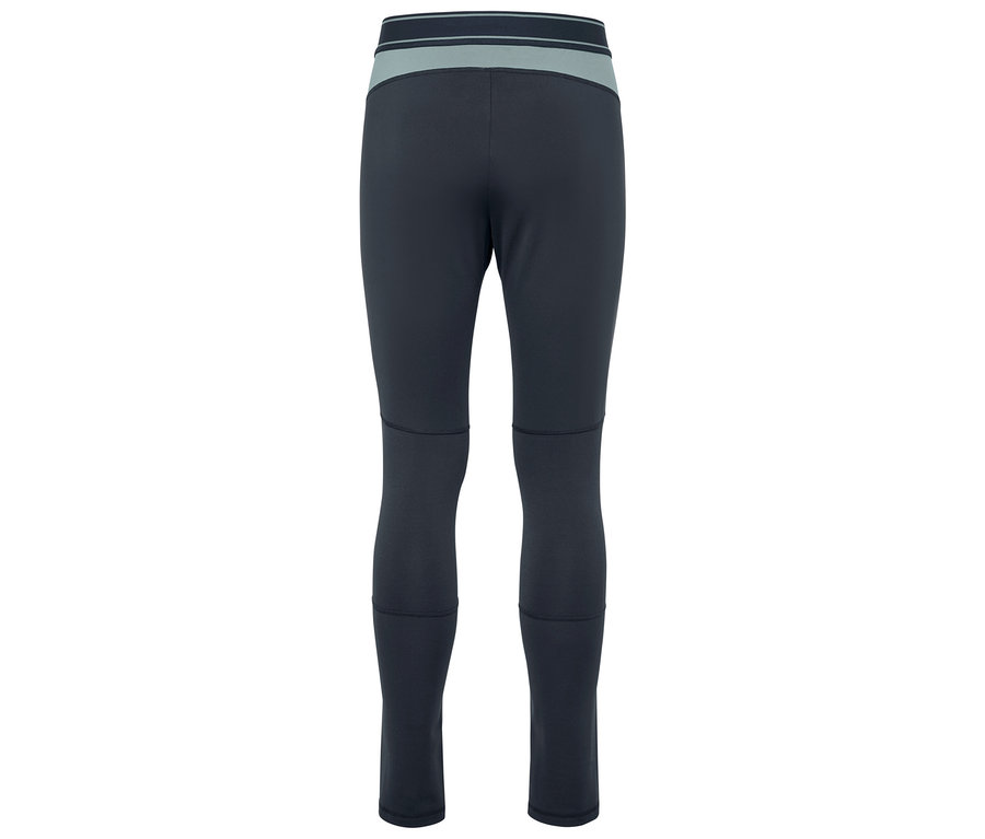 Černé legíny s šedým pasem, zadní pohled.