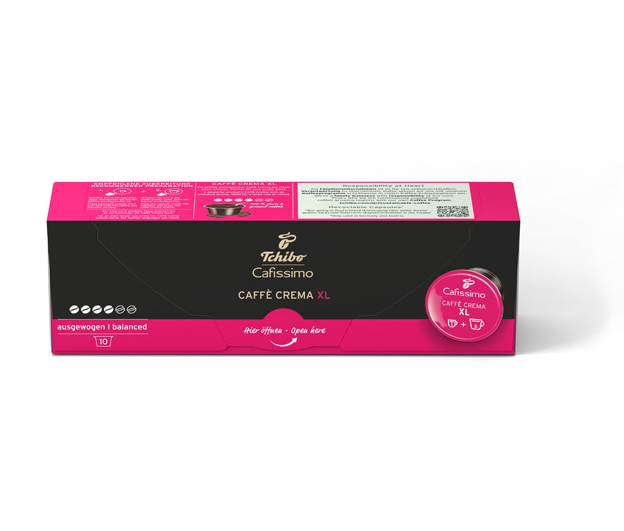 Balení kapslí Cafissimo Caffè Crema XL.