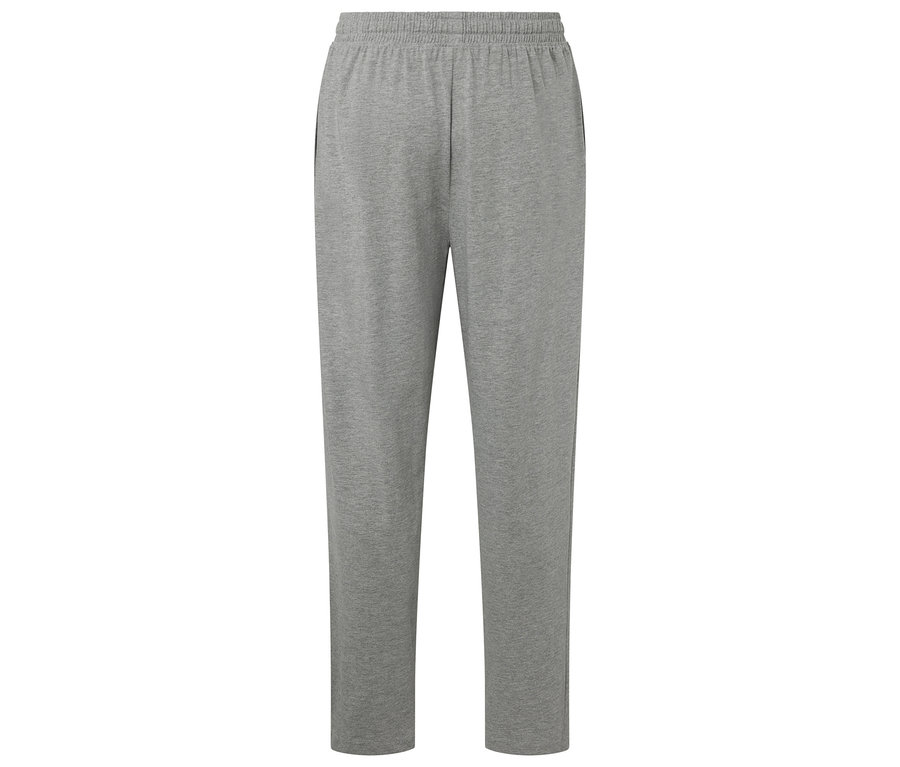 Šedé tepláky s elastickým pasem.