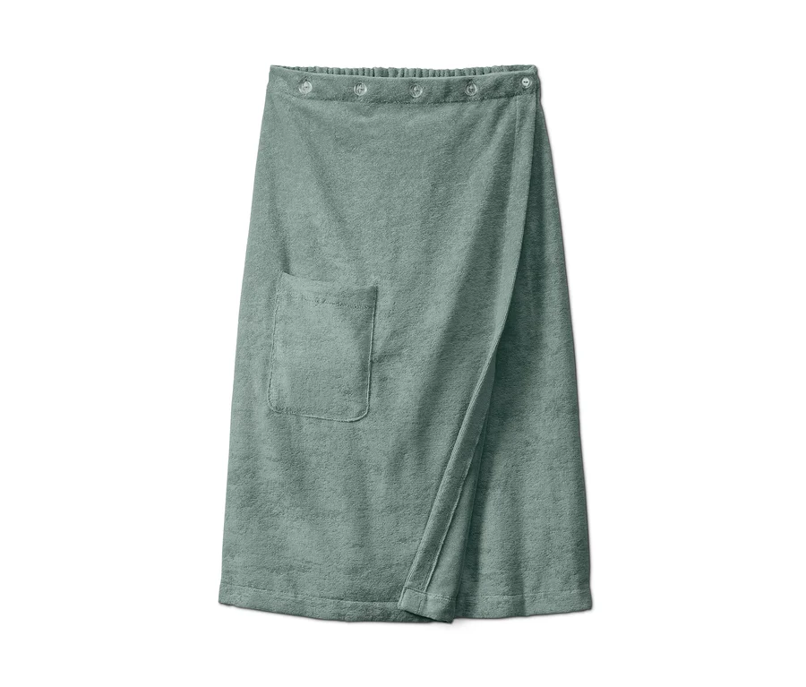 Zelený kilt do sauny s kapsou.