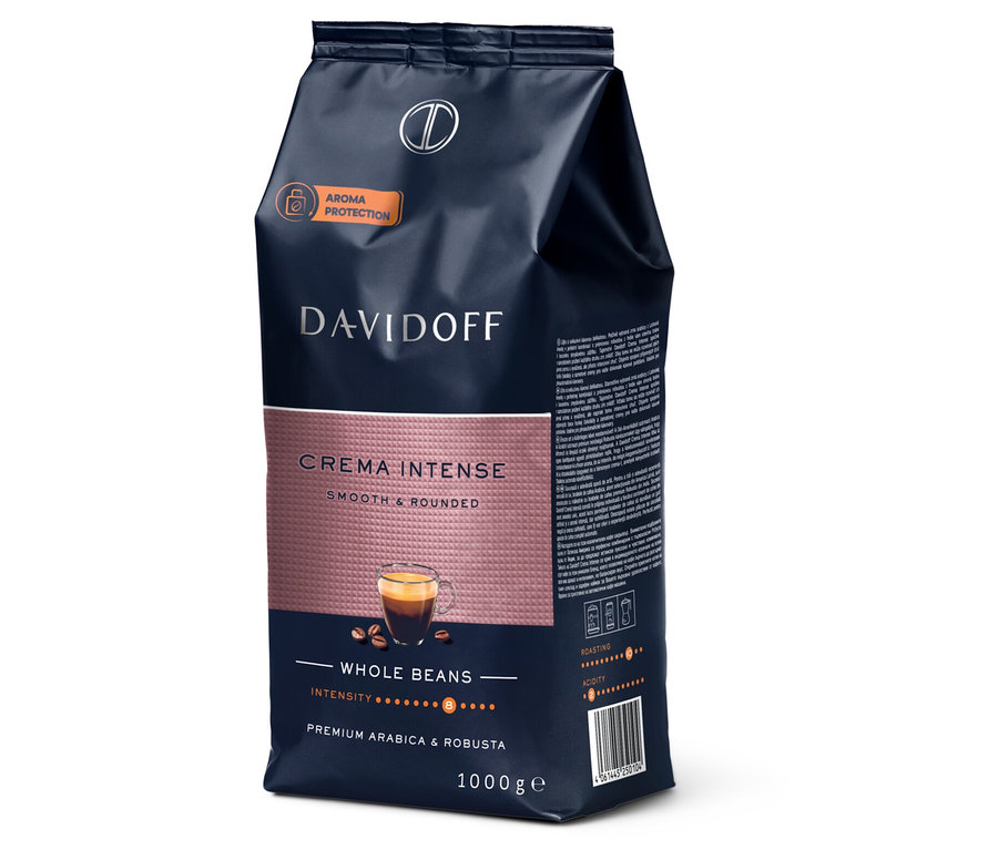 Balení zrnkové kávy Davidoff Crema Intense 1000g.