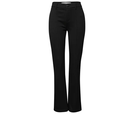 Černé bootcut kalhoty Street One na bílém pozadí.