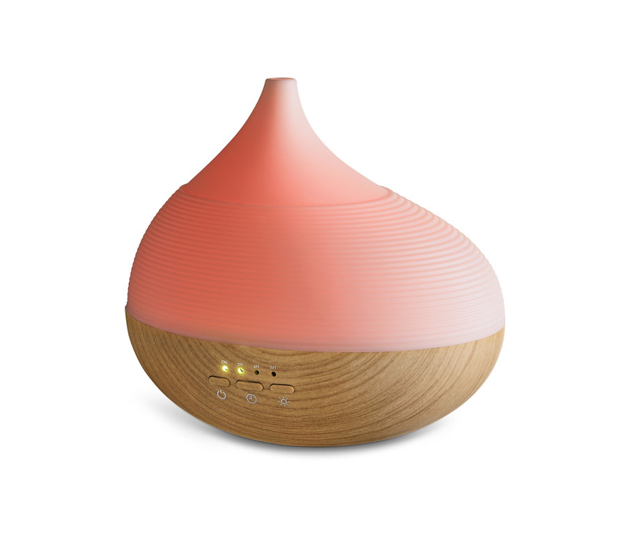 Rozptylovač vonných esencí s wellness osvětlením.