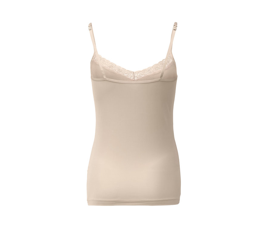 Béžová košilka s krajkou.