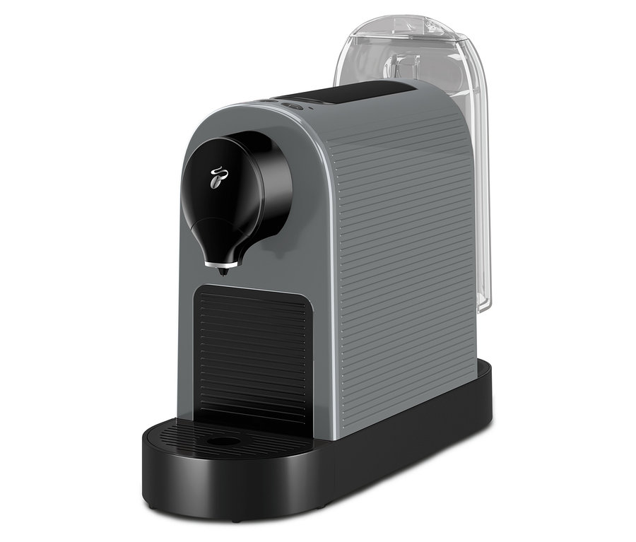 Šedé Cafissimo pure+ kávovar.