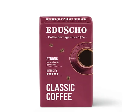Balení mleté kávy Eduscho Classic Coffee Strong 250 g.