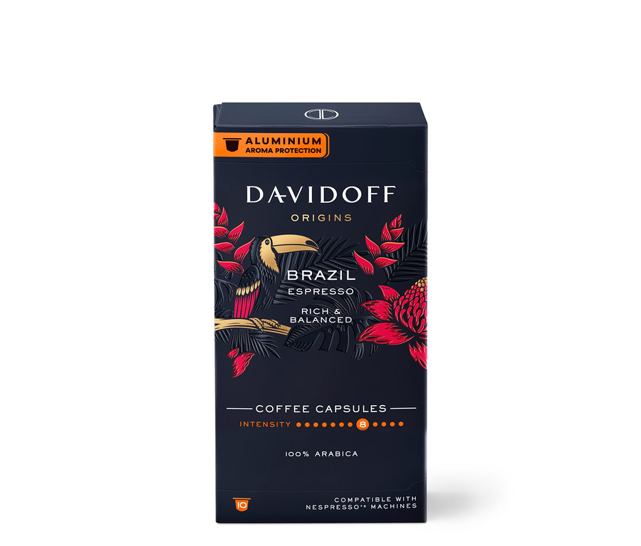 Balení kapslí DAVIDOFF CAFÉ ORIGINS Brazil.