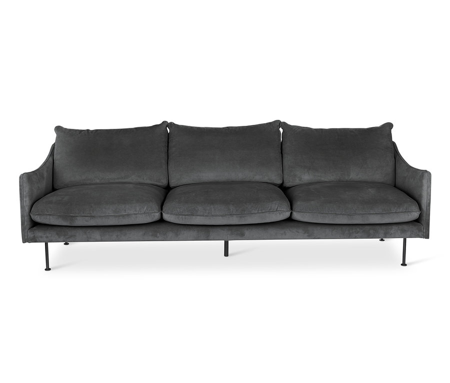 Antracitová designová pohovka SCAPA pro 3 osoby.