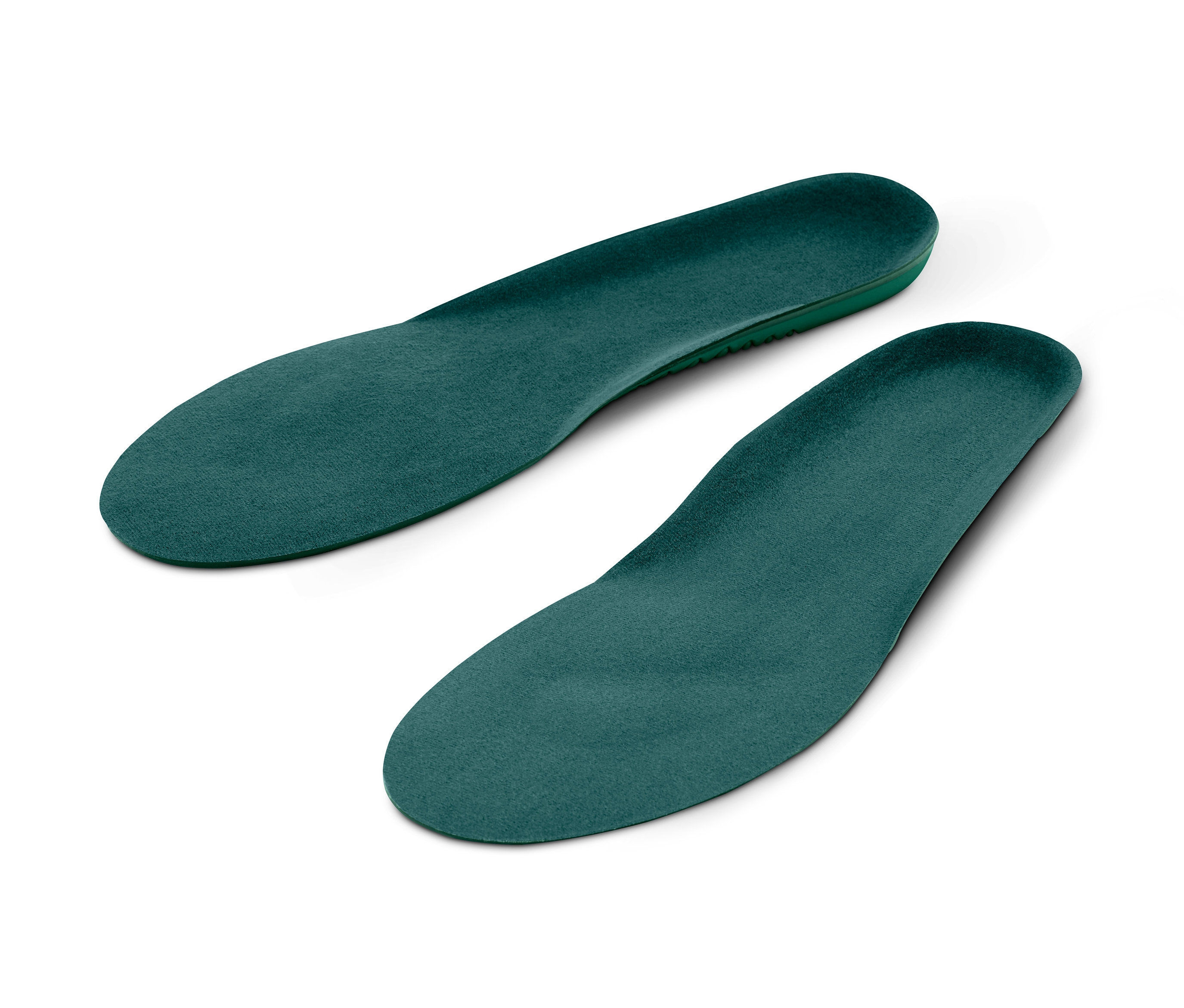 Dvě gelové vložky do bot tlumící nárazy, 1 pár, na bílém pozadí.