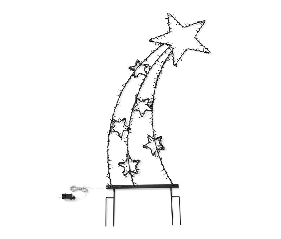 Dvě LED padající hvězdy na bílém pozadí.