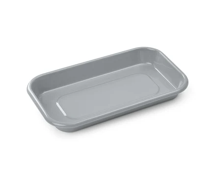 Šedá smaltovaná grilovací miska.