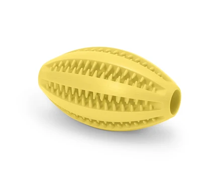 Žlutý dentální míček pro psy.