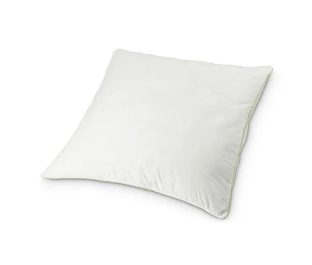 Bílý péřový polštář irisette® greenline o rozměrech cca 80 x 80 cm.