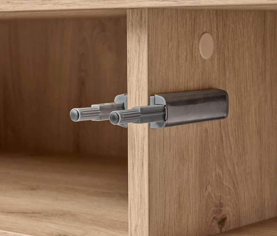 Detail of the REET sideboard featuring a close-up of the mechanism.
