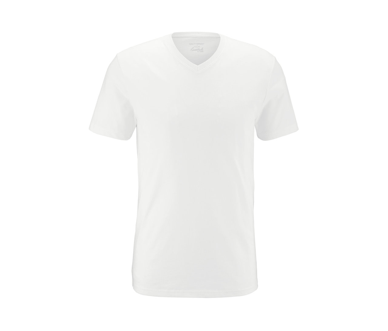 Bílé tričko s krátkým rukávem a výstřihem do V.