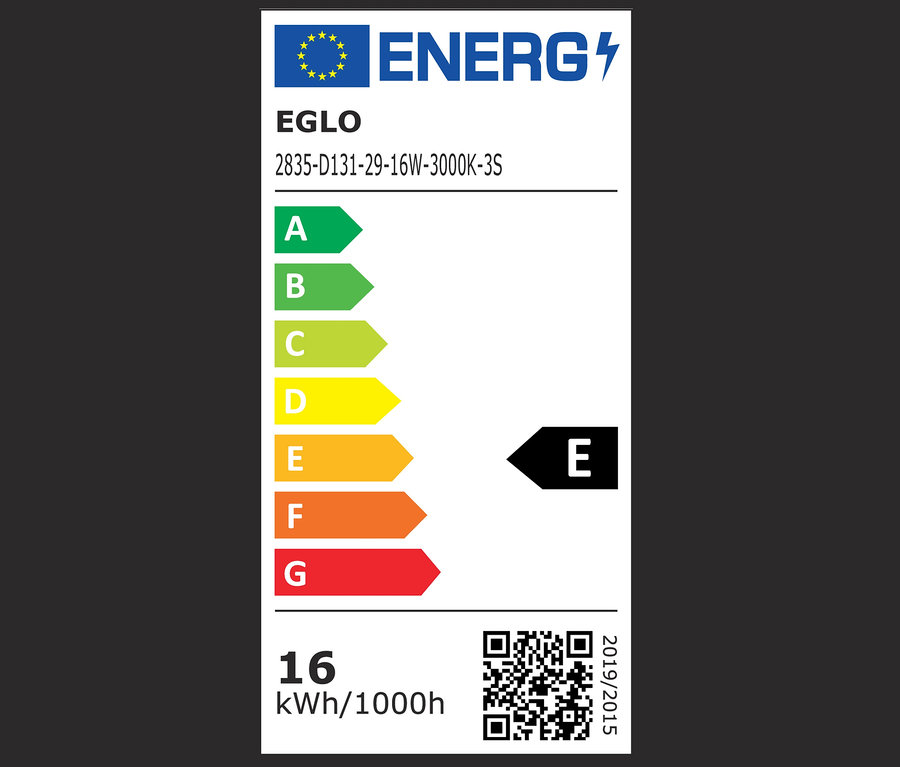 Energetický štítek LED nástěnného/stropního svítidla.