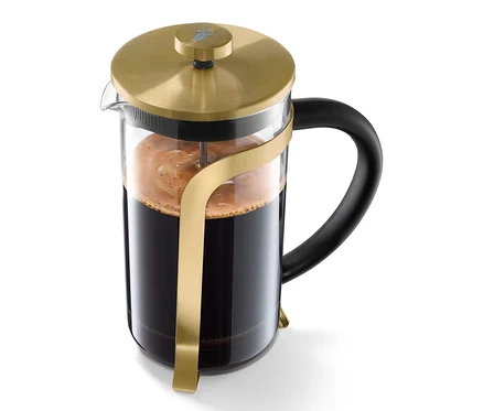 Zlatá konvička french press 800 ml na 6 šálků.