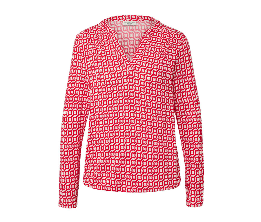 Červené halenkové triko s potiskem.