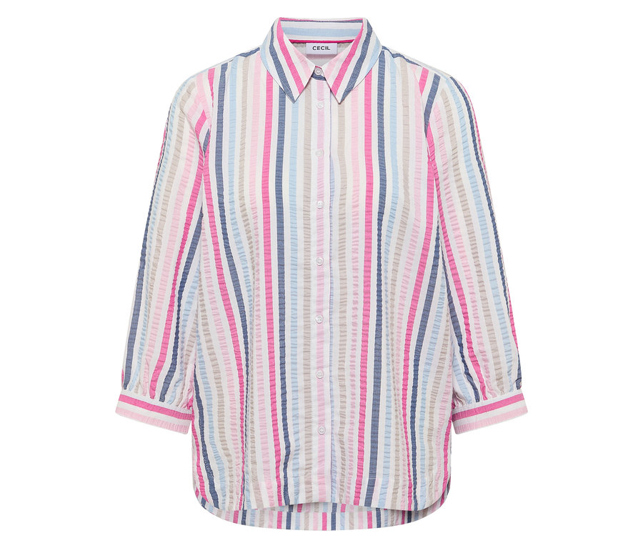 Je vidět košilová halenka CECIL s barevnými pruhy.