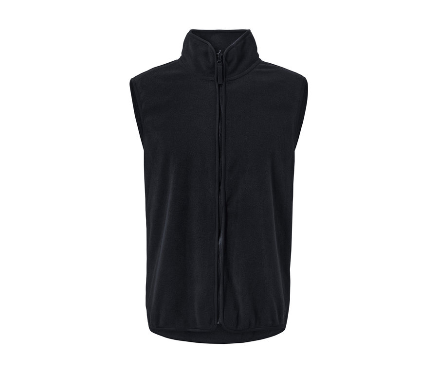 Černá outdoorová bunda s vestou se zipem uprostřed.