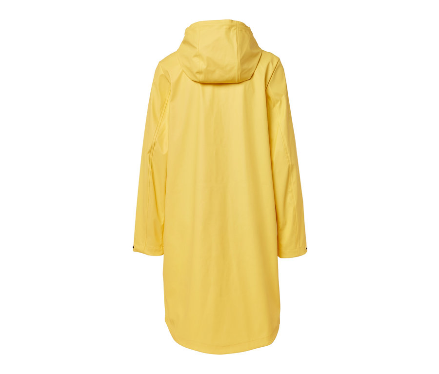 Žlutá parka do deště »Friesennerz« zobrazená zezadu na bílém pozadí.