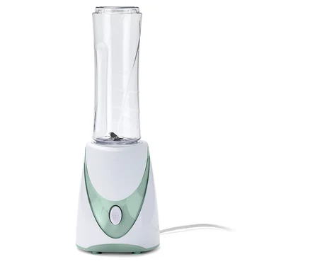 Mixér na smoothie, 250 W, s průhlednou nádobou.